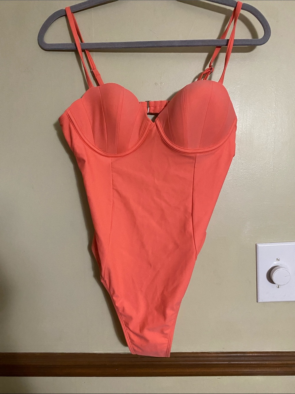 Cupshe Coral One-Piece Swimsuit with Built-In Cups